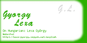 gyorgy lexa business card